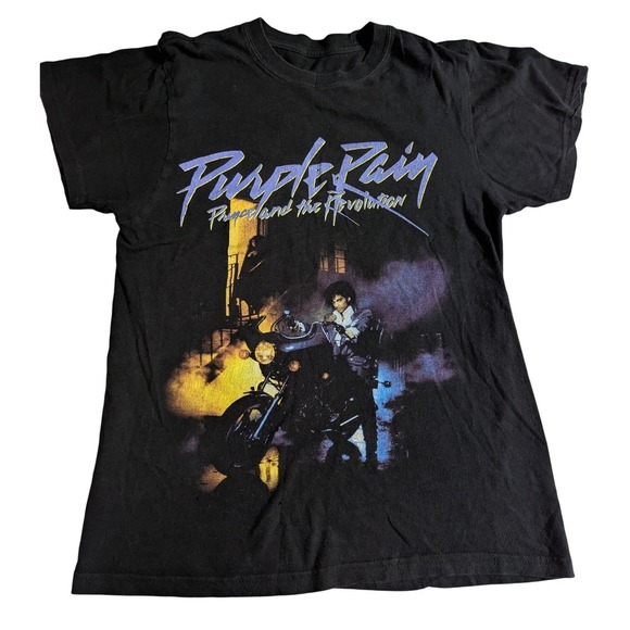 Tops - Prince Purple Rain and the Revolution Black Graphic T Shirt
